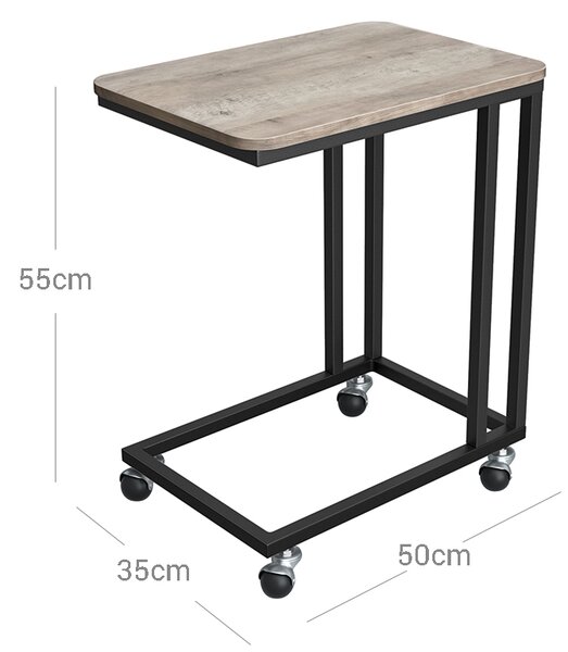 SONGMICS Odkládací stolek na kolečkách VASAGLE Aston béžový