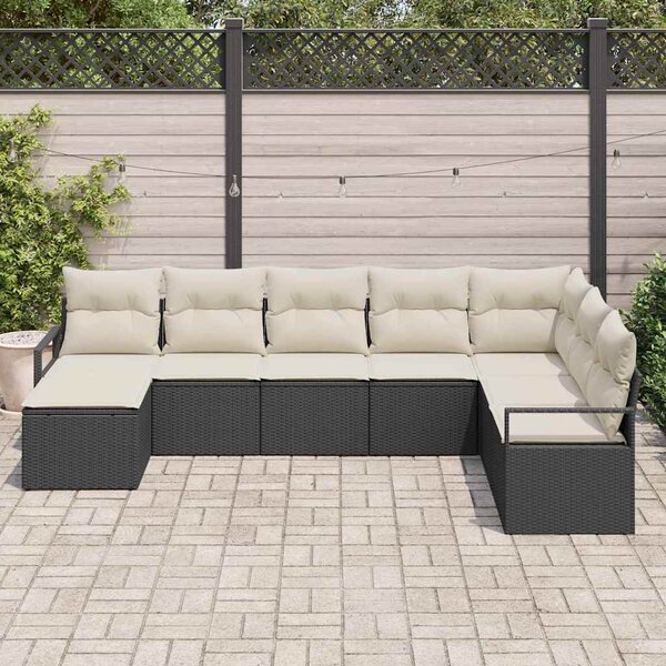 Set pohovek 8 ks Černá polyratan 3346497