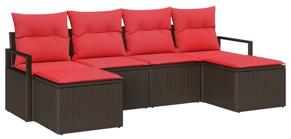 Set pohovek 6 ks Hnědá polyratan 3346494