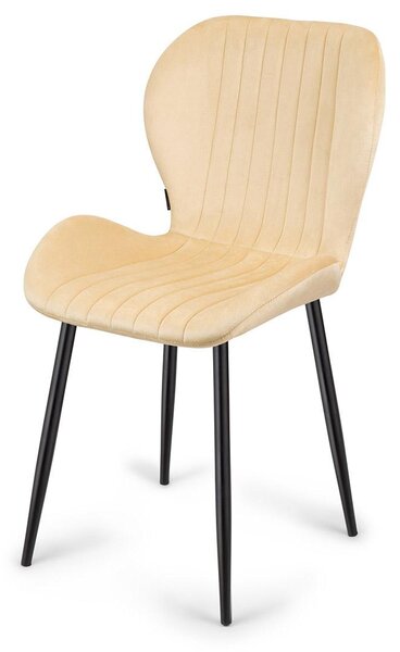 Čalouněná židle MONTI Velvet BEIGE - Jídelní židle - Sametový potah - Obývací pokoj Kuchyně Obývací pokoj - Kovové nohy - Pohodlná židle