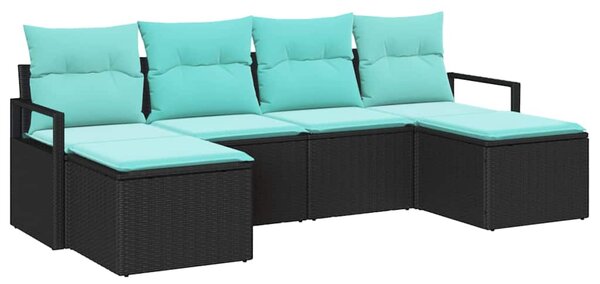 Set pohovek 6 ks Černá polyratan 3346496