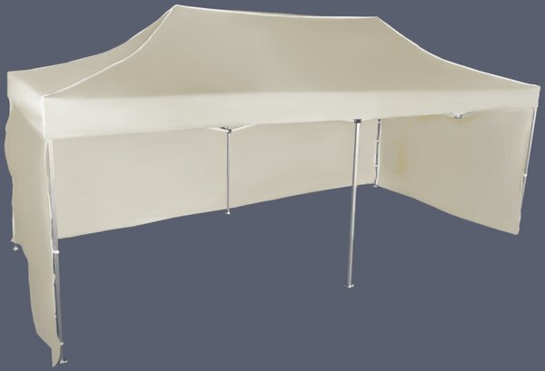 Nůžkový stan 3x6m hliníkový, 3 boční plachty, Béžová