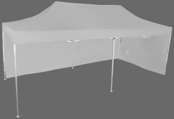 Nůžkový stan 3x6m hliníkový, 2 boční plachty, Šedá / antracitová