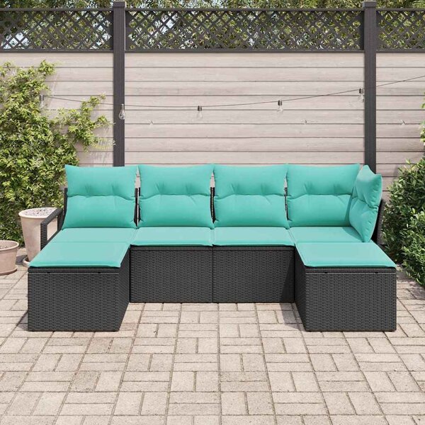 Set pohovek 6 ks Černá polyratan 3346496