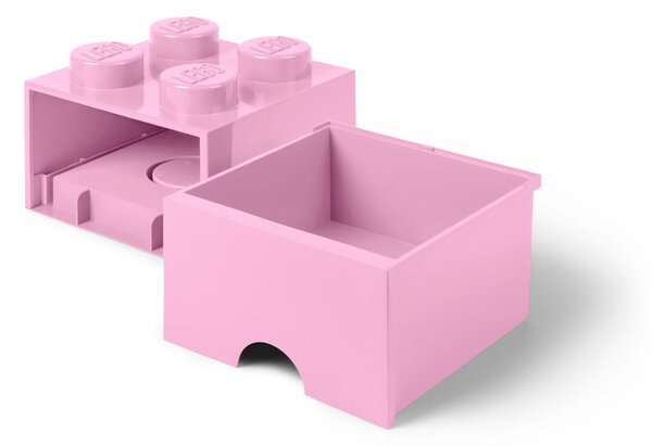 Světle růžový úložný box čtverec LEGO®