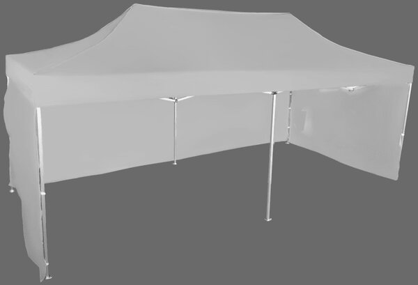 Nůžkový stan 3x6m hliníkový, 3 boční plachty, Šedá / antracitová