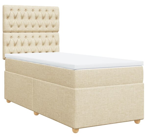 Box spring postel s matrací krémová 80 x 200 cm textil 3291119