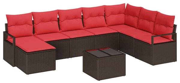Set pohovek 9 ks Hnědá polyratan 3346514