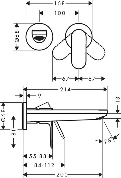 Hansgrohe Rebris S umyvadlová baterie pod omítku chrom 72528000