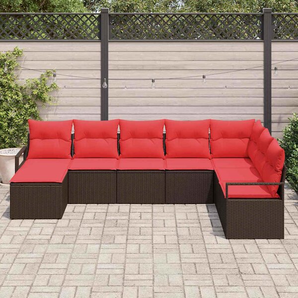 Set pohovek 8 ks Hnědá polyratan 3346504