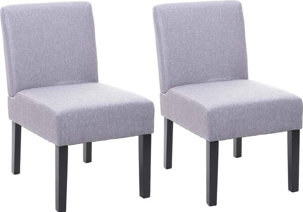 Sada 2 jídelních židlí HWC-F61, lounge chair, látka/textil šedá