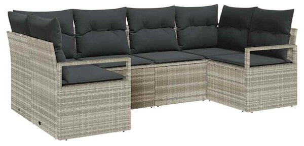 Set pohovek 6 ks Světle šedá polyratan 3346522