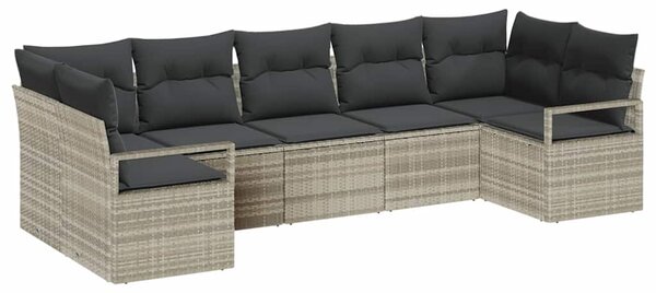 Set pohovek 7 ks Světle šedá polyratan 3346532