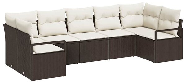 Set pohovek 7 ks Hnědá polyratan 3346528