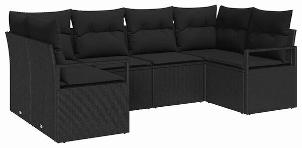 Set pohovek 6 ks Černá polyratan 3346523