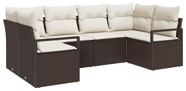 Set pohovek 6 ks Hnědá polyratan 3346518