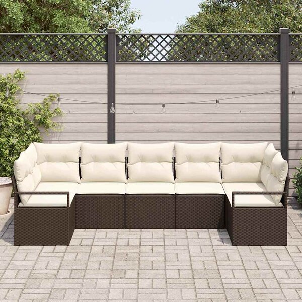 Set pohovek 7 ks Hnědá polyratan 3346528