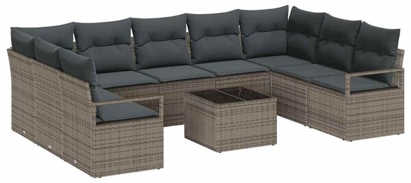 Set pohovek 10 ks Šedá polyratan 3346549