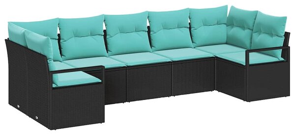 Set pohovek 7 ks Černá polyratan 3346536