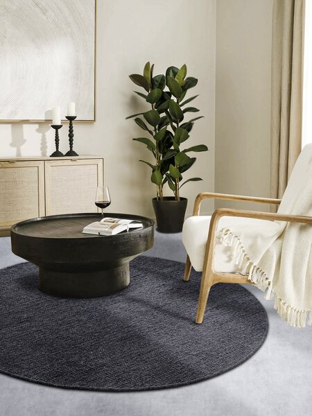 Villeroy & Boch, Kusový koberec Villeroy & Boch 106051 Anthracite kruh, 160x160 (průměr) kruh, šedá, ložnice