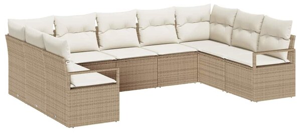 Set pohovek 9 ks Béžová polyratan 3346541