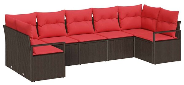 Set pohovek 7 ks Hnědá polyratan 3346534