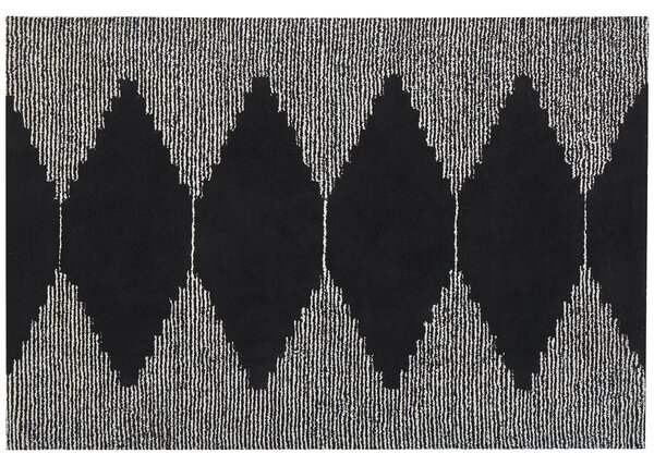 Bavlněný koberec 140 x 200 cm černý/bílý BATHINDA