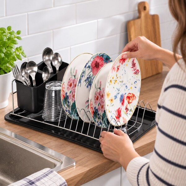 Odkapávač na nádobí 40x19x12,5 cm SPRINGOS Secado KI0137 černý