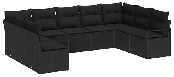 Set pohovek 9 ks Černá polyratan 3346543