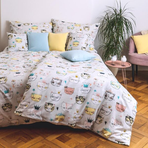 Povlečení KLASIK DESIGN cool cats pastelová 140 x 200/70 x 90 cm
