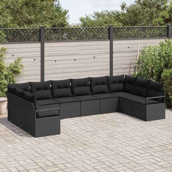 Set pohovek 10 ks Černá polyratan 3346563