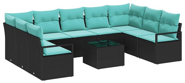 Set pohovek 10 ks Černá polyratan 3346556