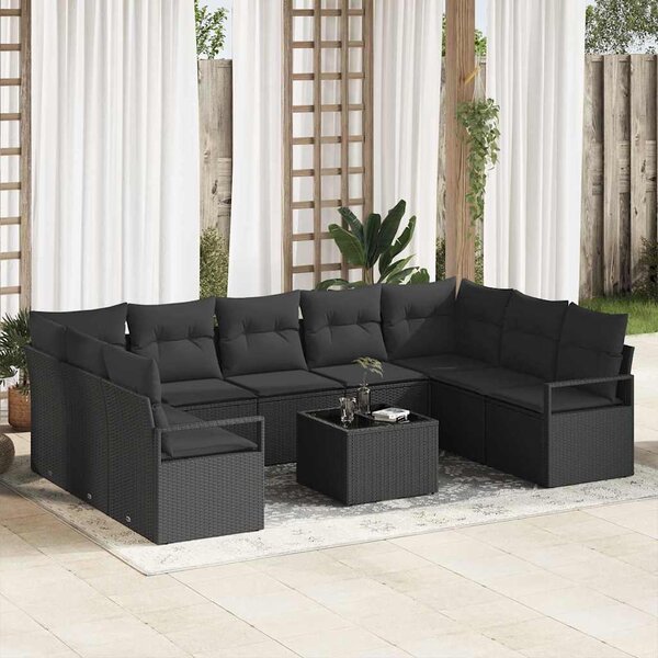 Set pohovek 10 ks Černá polyratan 3346553