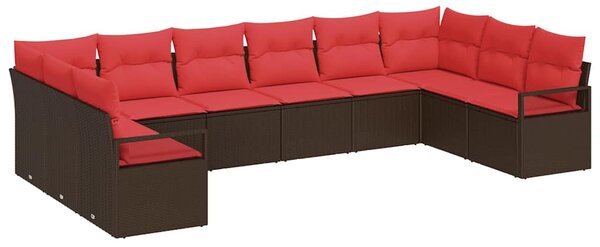 Set pohovek 10 ks Hnědá polyratan 3346564