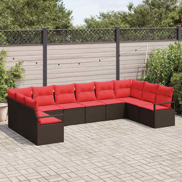 Set pohovek 10 ks Hnědá polyratan 3346564