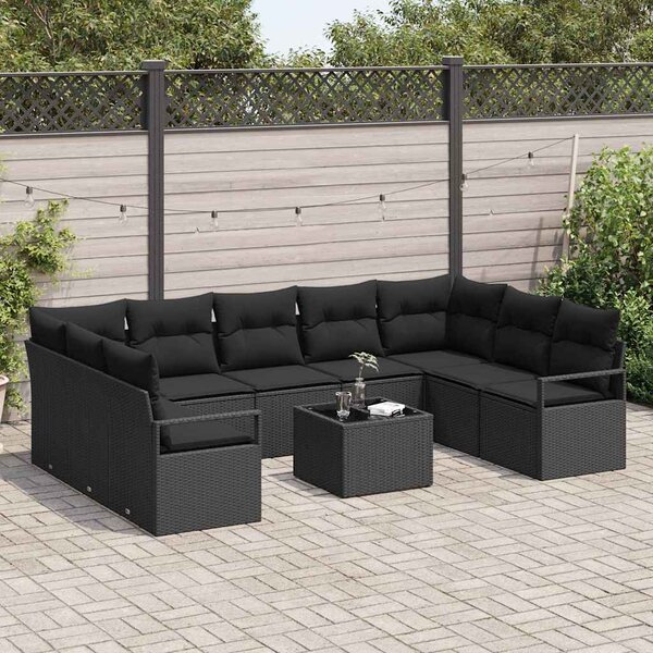 Set pohovek 10 ks Černá polyratan 3346553
