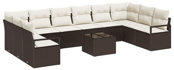 Set pohovek 11 ks Hnědá polyratan 3346568