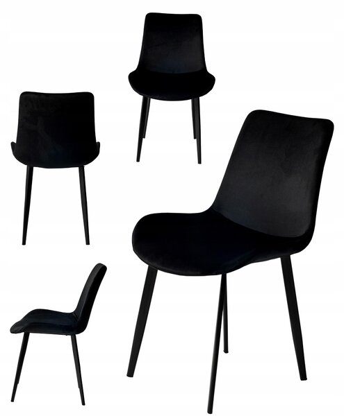 Ekspand | Velurová židle LR800 - černá - čalouněná, moderní design, pohodlná, industriální styl