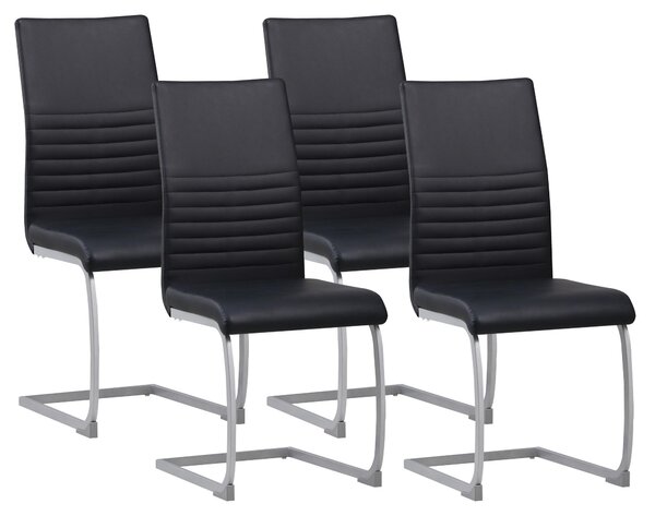 Albatros konzolové židle set 4 MURANO, černá - jídelní židle houpací židle, moderní design, potah Imitace kůže, silné čalounění kuchyňské židle, čalouněná židle, jídelní židle k jídelnímu stolu