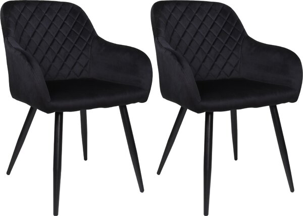 ALBATROS jídelní židle sada 2 ks SALO, černá - Moderní a stylová, pohodlná čalouněná židle - Elegantní židle do kuchyně, jídelny nebo jídelního stolu v retro stylu