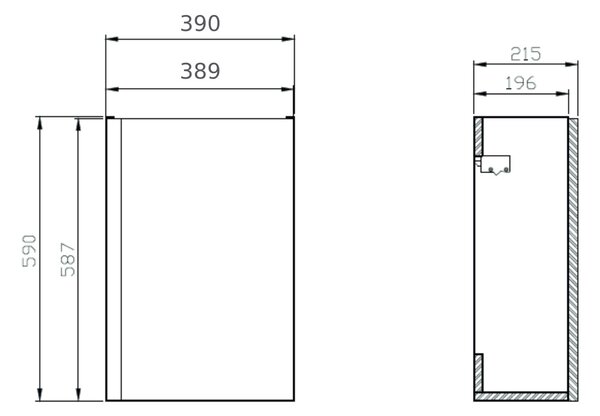 Cersanit Moduo skříňka 39x21.5x59 cm pod umyvadlo závěsná bílá S929-014