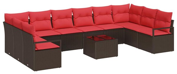 Set pohovek 11 ks Hnědá polyratan 3346574
