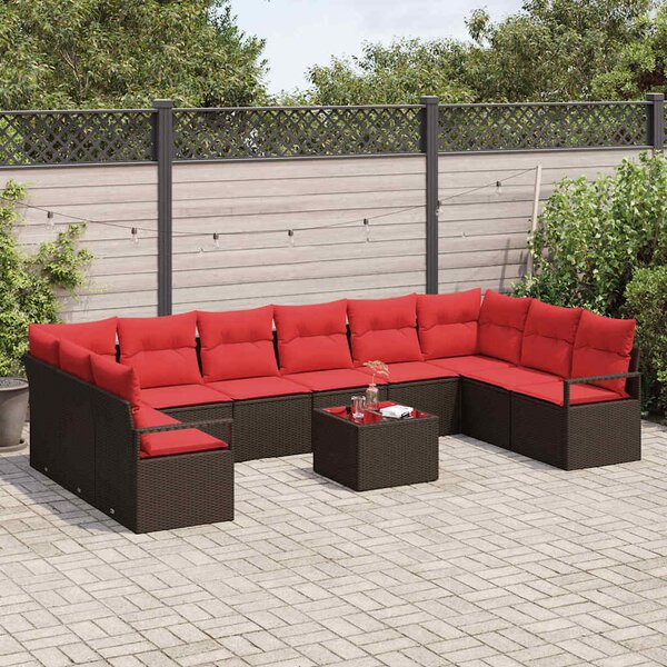 Set pohovek 11 ks Hnědá polyratan 3346574