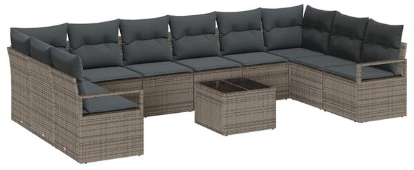 Set pohovek 11 ks Šedá polyratan 3346569