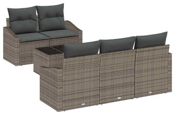 Set pohovek 6 ks Šedá polyratan 3355268
