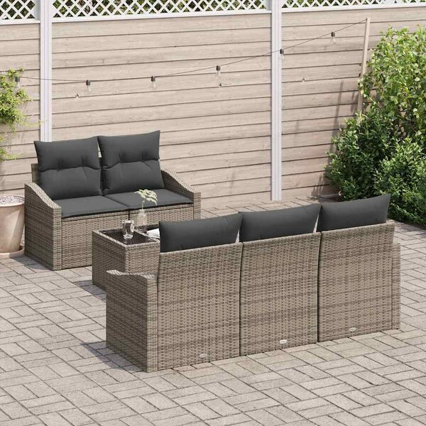 Set pohovek 6 ks Šedá polyratan 3355268