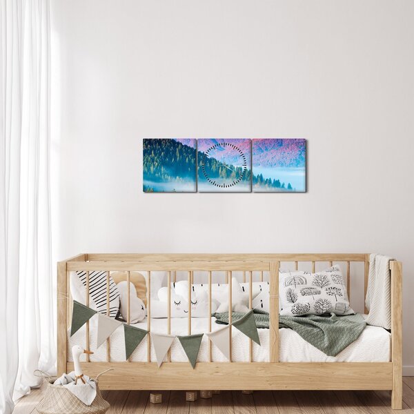 Obraz - Panorama 2 (s hodinami) (90x30 cm)