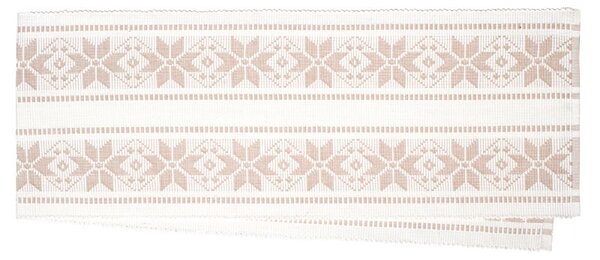 Dekorace RIB vločky 2x bordura bílobéžová běhoun delší strana 100-170 cm