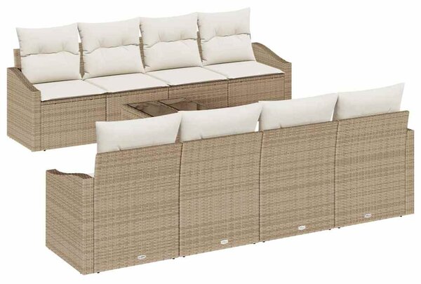 Set pohovek 9 ks Béžová a krémová polyratan 3346651