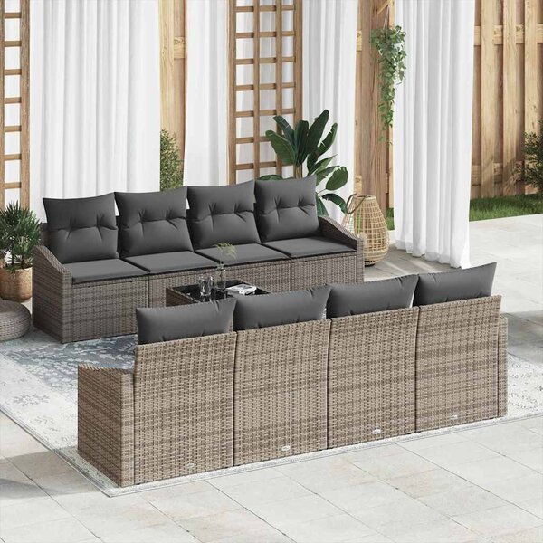 Set pohovek 9 ks Šedá polyratan 3346649